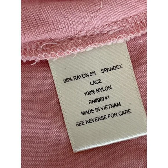 Self Esteem Womens pink Lace Trim Strappy Casual Top Size M - Picture 3 of 10